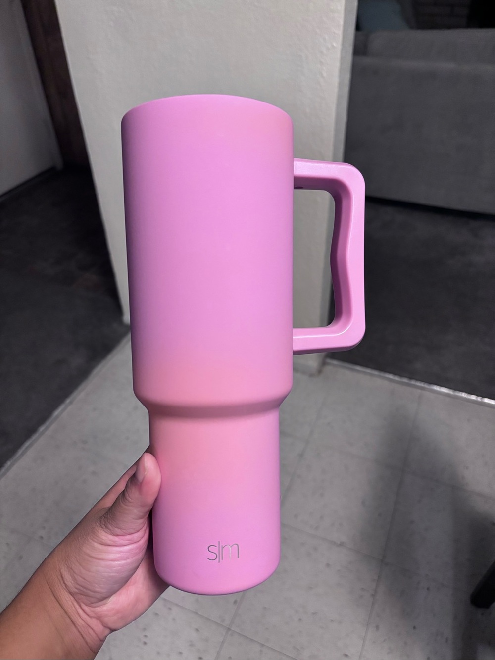 40oz Simple Modern Pink Tumbler with Handle